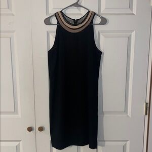 Ann Taylor Black Dress with Brown and Tan Accents